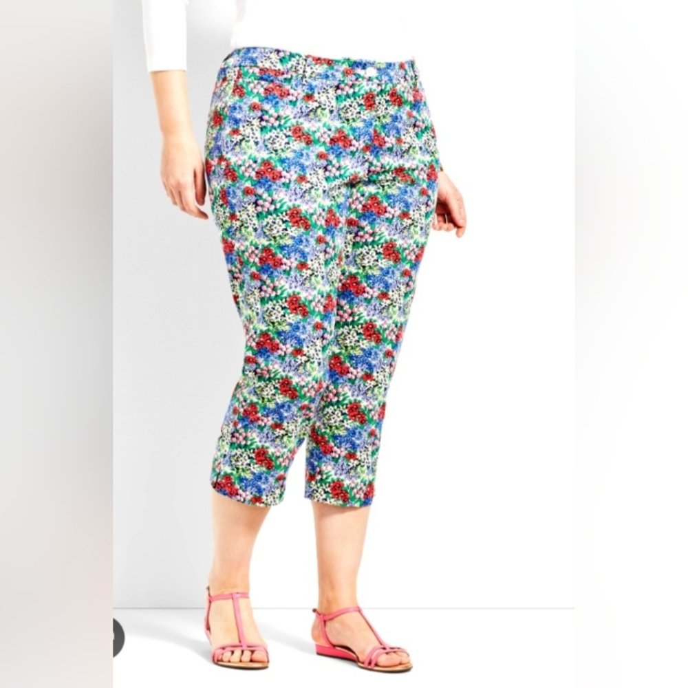 Talbots Perfect Skimmer - Floral Pants, Size 12 - Picture 4 of 16